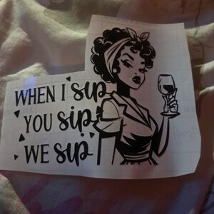 Retro Style Wine Decal - Black